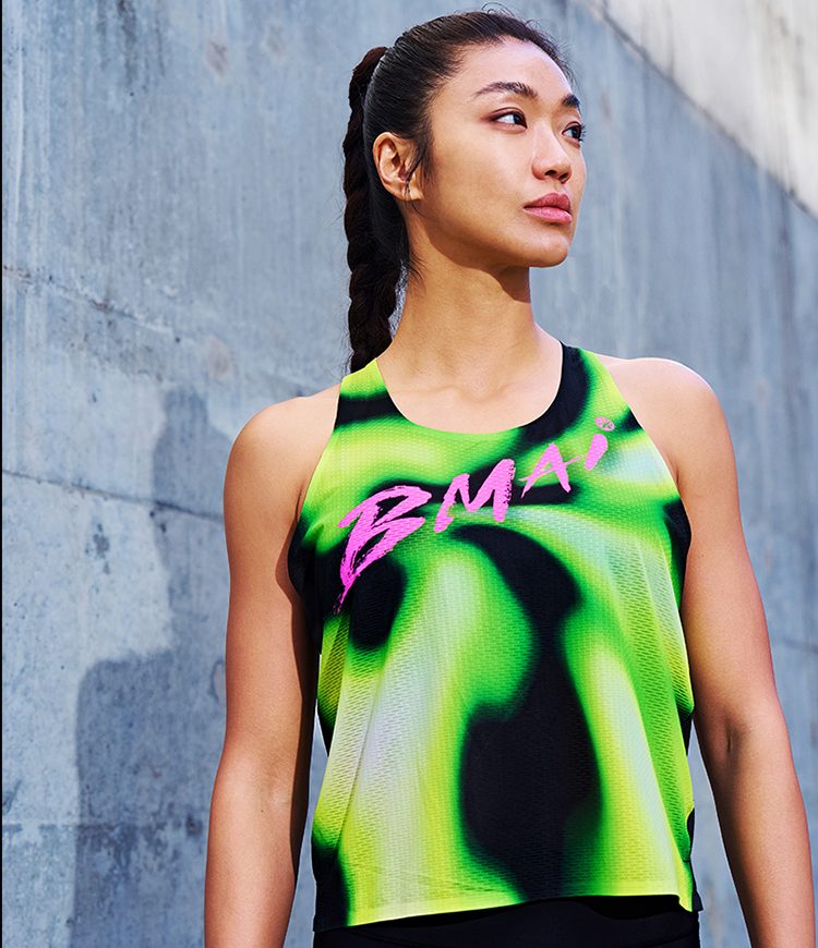Áo chạy bộ nữ BMAI A+ series Green Spirit FRVL002